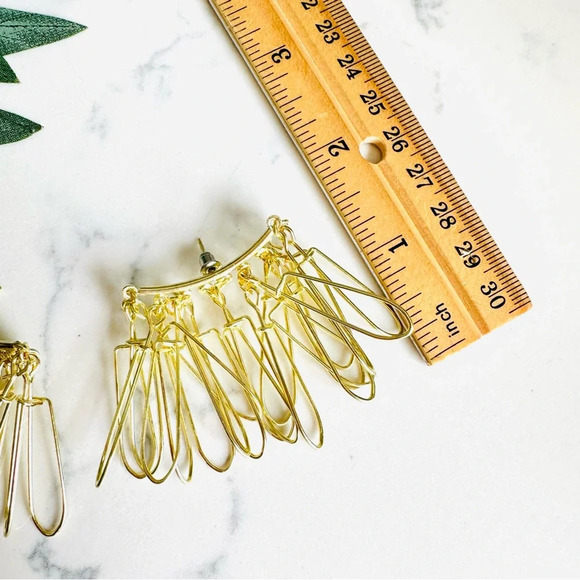 2/$30🌵 Gold Loop Tassel Fringe Earrings Arch Boho Jewelry Trendy Gift NEW - Picture 8 of 9
